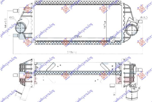 HLADNJAK INTERKULERA 1.7 CRDi DIZEL (350x147x85)