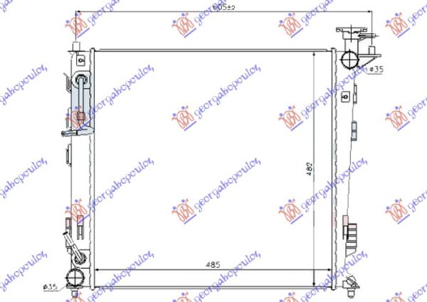 RADIATOR 2.0 CRDi DIESEL AUTOMATIC (485x470) (KOREAN) (VALEO)