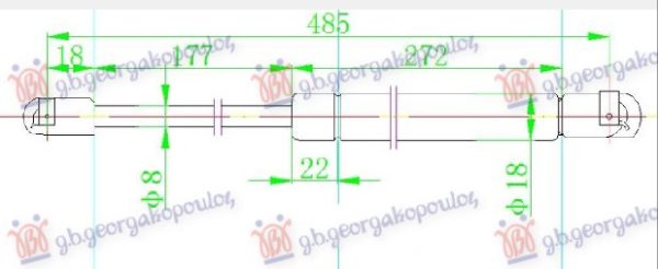 AMORTIZER GEPEK VRATA (485L-560N)