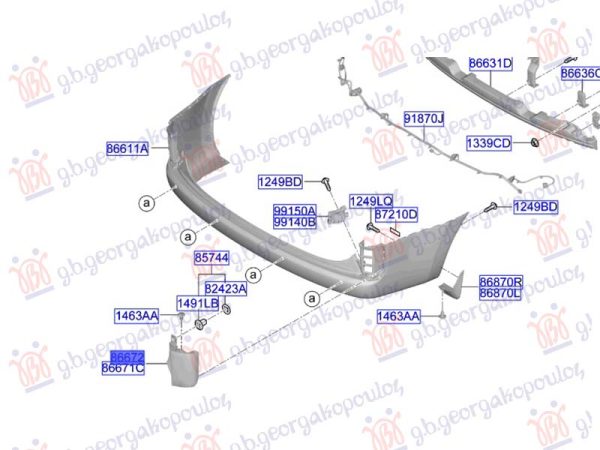REAR BUMPER MOULDING (O)