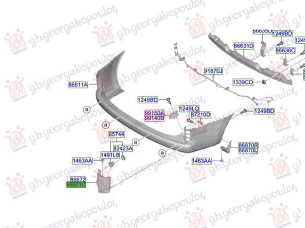 REAR BUMPER MOULDING (O)