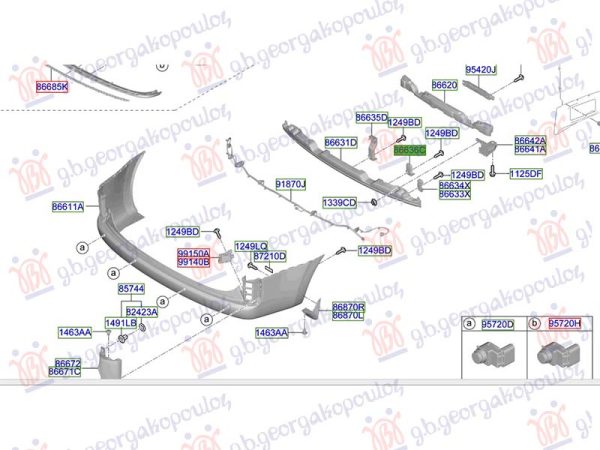 REAR BUMPER REINFORCEMENT BRACKET LOWER (O)