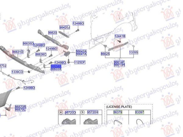 REAR BUMPER REINFORCEMENT BRACKET UPPER (O)