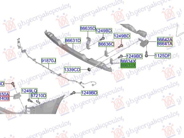 REAR BUMPER REINFORCEMENT BRACKET UPPER (O)