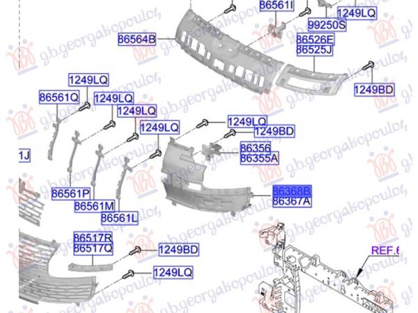 FRONT BUMPER GRILLE COVER (O)