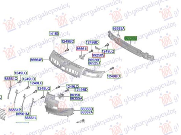 FRONT BUMPER ABSORBER (O)