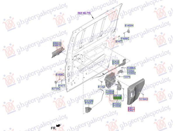 REAR SLIDING DOOR HANDLE INNER (O)