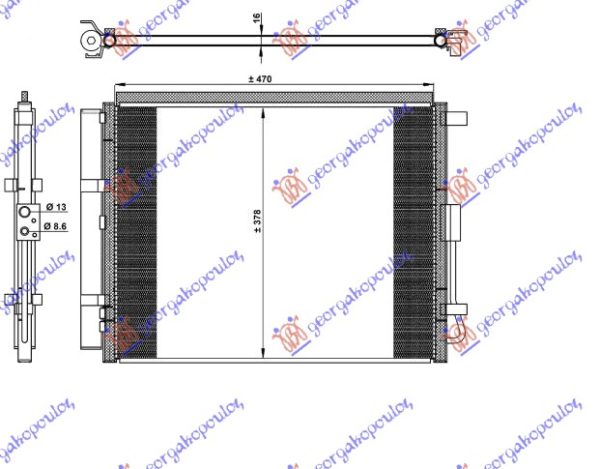 HLADNJAK KLIME 1.6 T-GDI BENZIN (485x383x12)