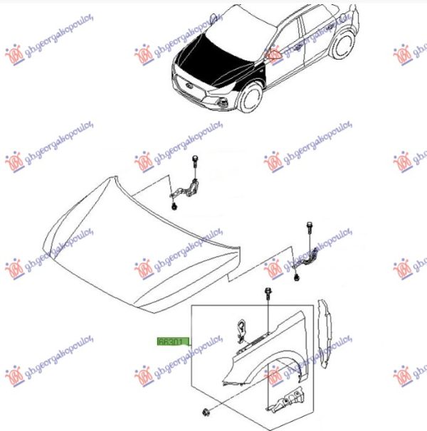 FRONT FENDER (W/O SIDE LAMP HOLE) (O)
