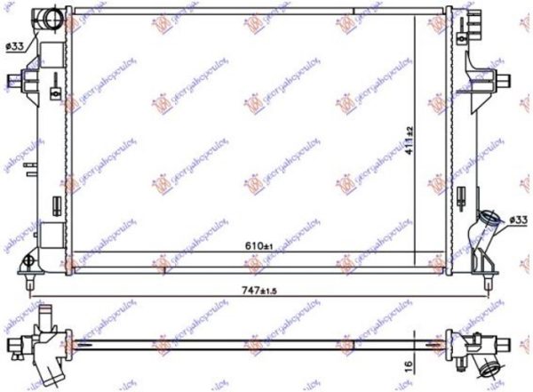 HLADNJAK MOTORA 1.4/1.6 Mpi BENZIN (MAN) (610x411x16)