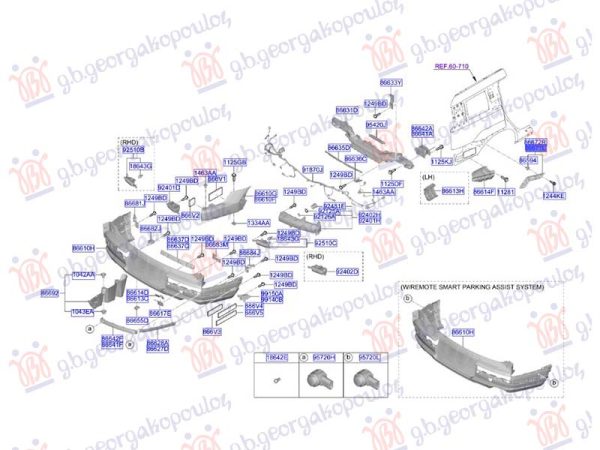 REAR BUMPER SIDE BRACKET PLASTIC UPPER (O)