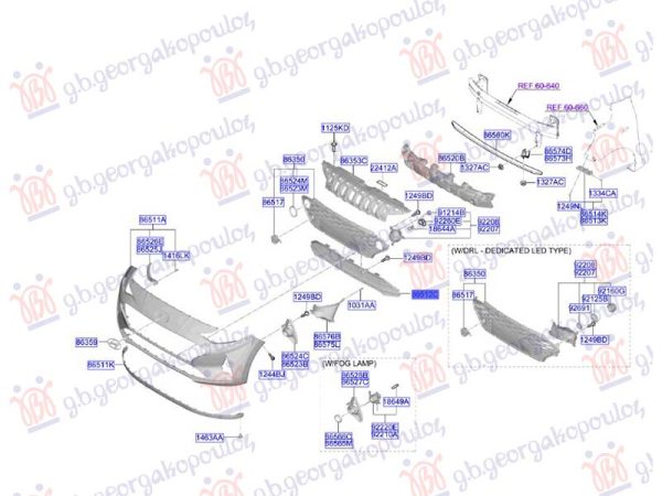 FRONT BUMPER GRILLE (O)