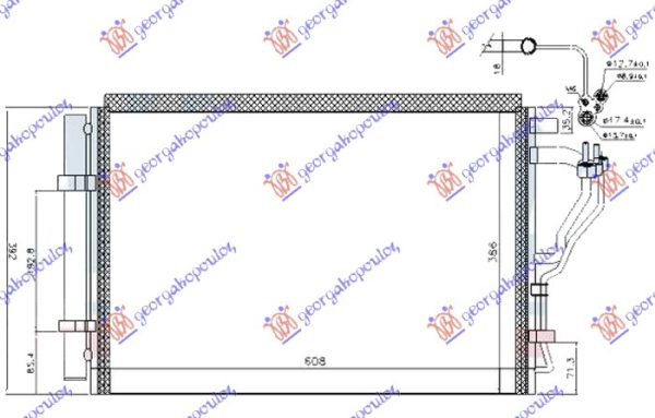 HLADNJAK KLIME ZA SVE MODELE BENZIN (570x375x16)