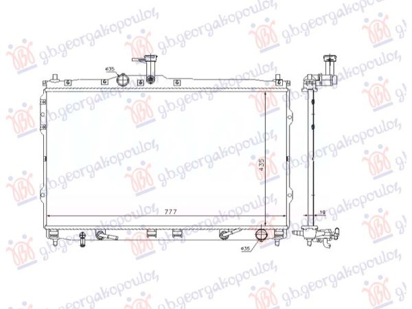 RADIATOR 2.4i PETROL - 2.5 TDCi DIESEL AUTOMATIC (435x775x16) (NRF)
