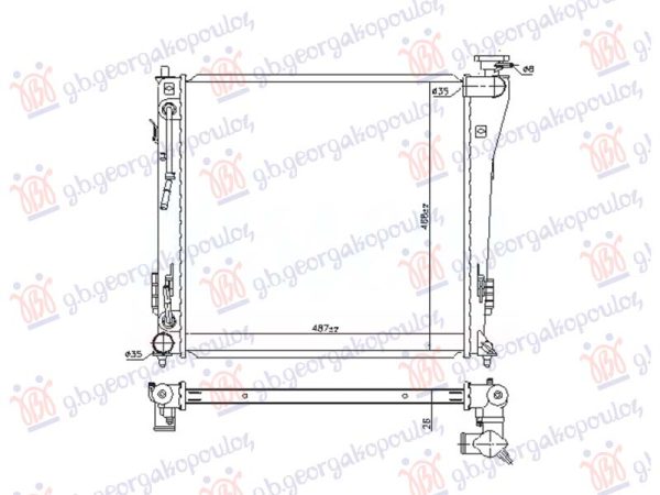 RADIATOR 1.7 CRDi DIESEL +/- A/C AUTOMATIC (487x468) (NISSENS)