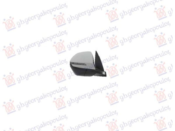 DOOR MIRROR ELECTRICAL FOLDABLE PRIMED (W/SIDE LAMP) (8Pin) (CONVEX GLASS)