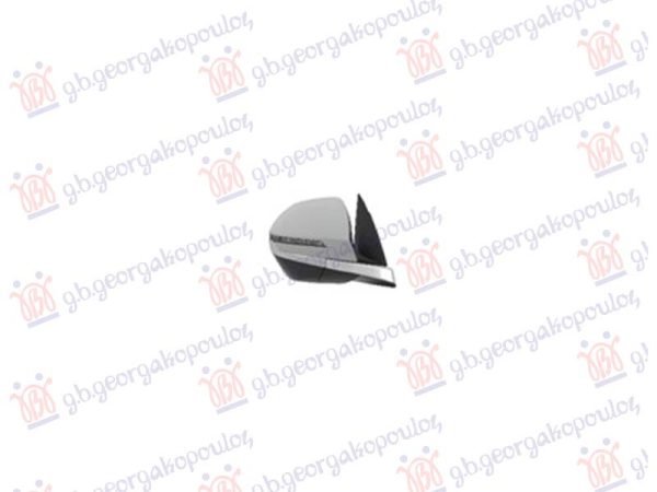 DOOR MIRROR ELECTRICAL FOLDABLE PRIMED WITH CHROME MOULDING (W/SIDE LAMP) (8Pin) (CONVEX GLASS)