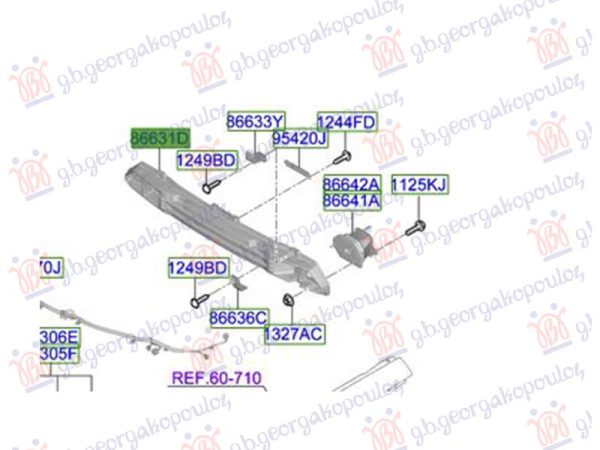 REAR BUMPER REINFORCEMENT (O)