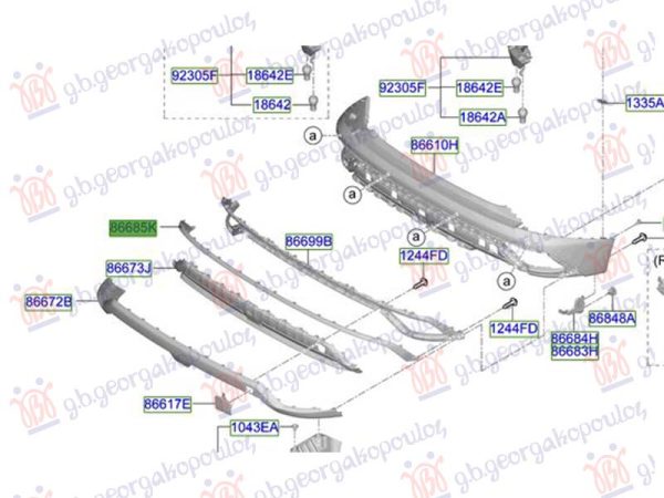 REAR BUMPER MOULDING LOWER (O)