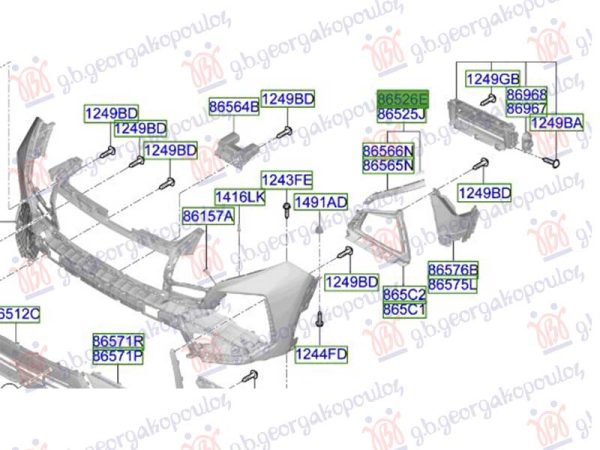 FRONT BUMPER BRACKET UPPER PLASTIC (O)