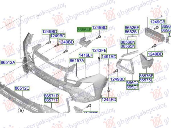 FRONT BUMPER BRACKET CENTER (O)