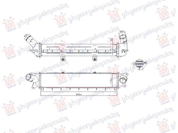 RADIATOR INTERCOOLER PETROL/HYBRID (600x112)