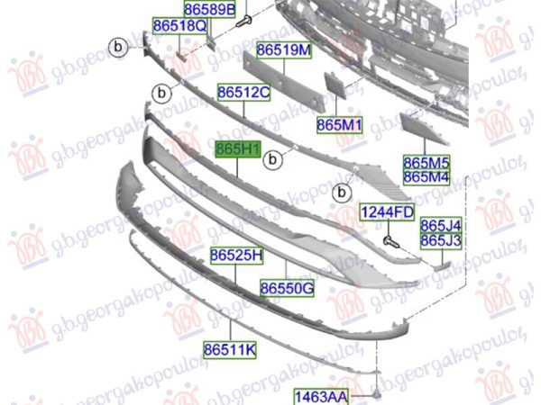 FRONT BUMPER MOULDING MIDDLE 2024- (O)