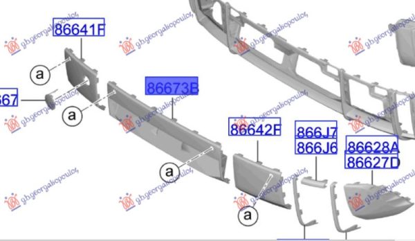 REAR BUMPER MIDDLE MOULDING (O)