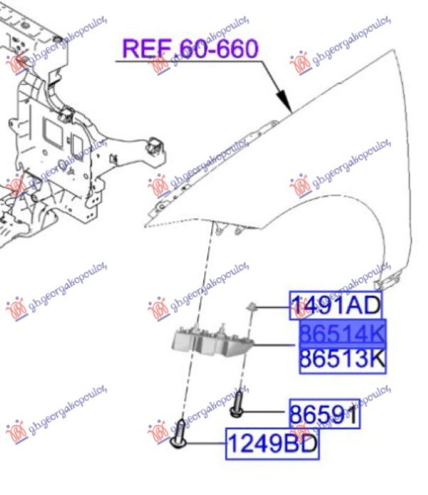 FRONT BUMPER BRACKET SIDE PLASTIC (O)
