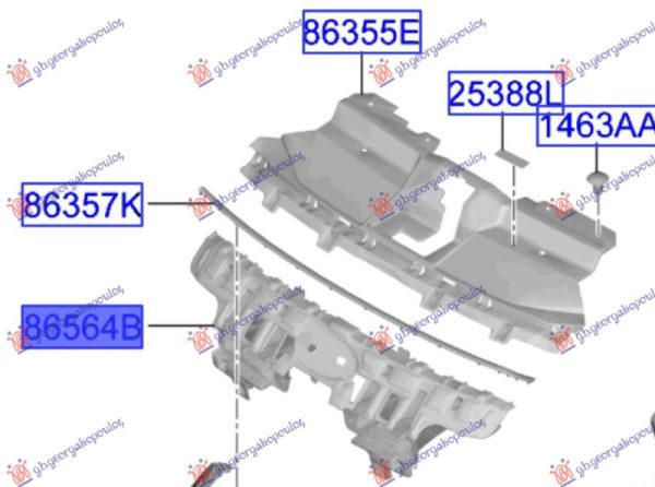 FRONT BUMPER PLASTIC REINFORCEMENT (O)