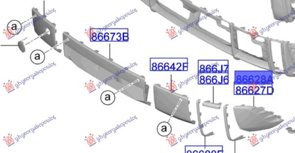 REAR BUMPER GRILLE MOULDING COVER (O)