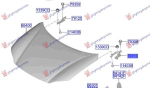 HOOD HINGE (O)