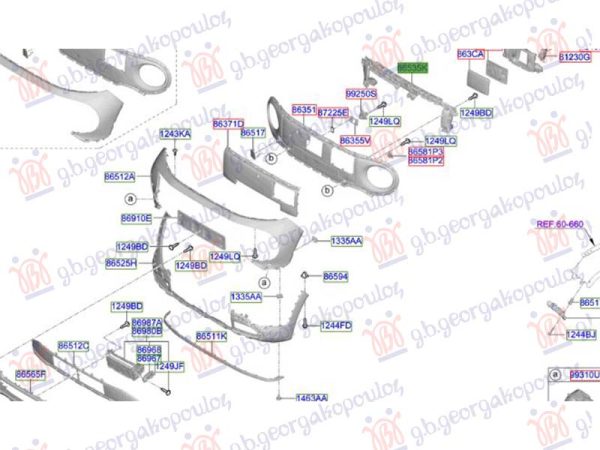FRONT BUMPER REINFORCEMENT PLASTIC (O)