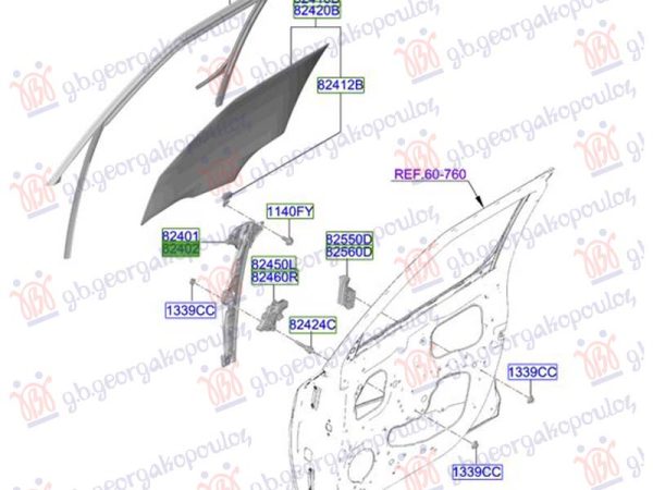 FRONT WINDOW REGULATOR ELECTRICAL (W/O MOTOR) (O)