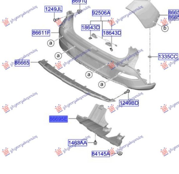 UNDER BUMPER PLASTIC COVER REAR (O)