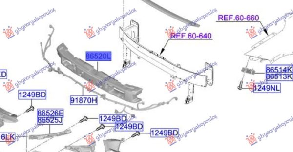 ABSORBER FRONT BUMPER (O)