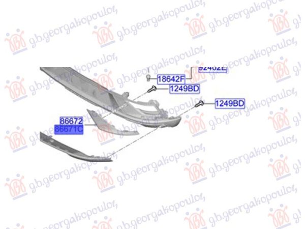 REAR BUMPER MOULDING (O)