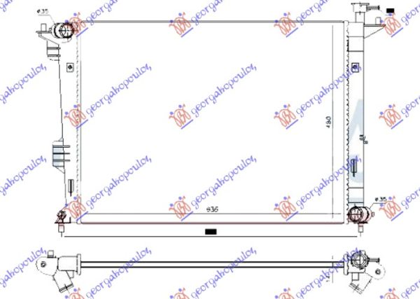 HLADNJAK MOTORA 1.6/2.0 GDi BENZIN (MAN) (635x480x14)