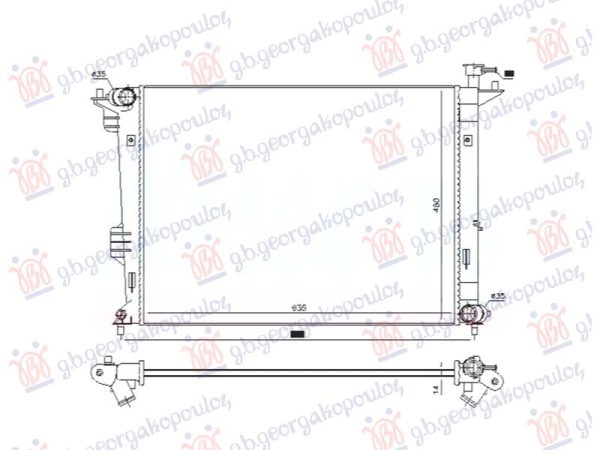 RADIATOR 1.6-2.0 GDi PETROL MANUAL (635x480x14) (NRF)
