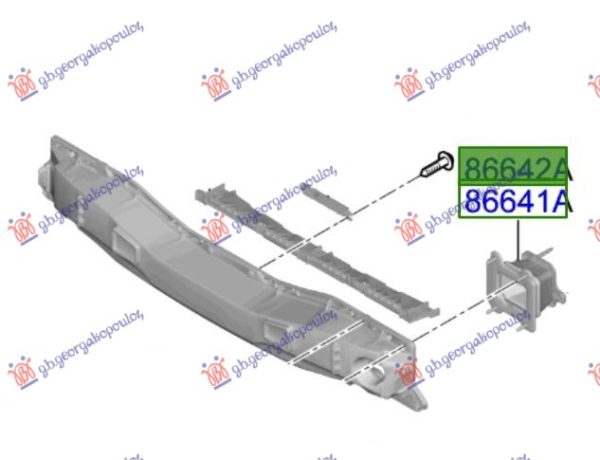 REAR BUMPER REINFORCEMENT BRACKET (O)