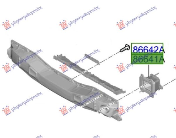 REAR BUMPER REINFORCEMENT BRACKET (O)