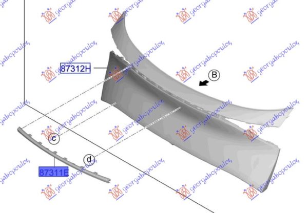 TAIL GATE MOULDING UPPER PRIMED (O)