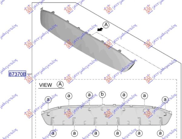 TAIL GATE MOULDING LOWER BLACK (O)
