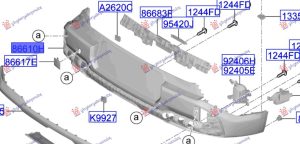 REAR BUMPER PRIMED (W/4 PDC) (GT-LINE) (O)