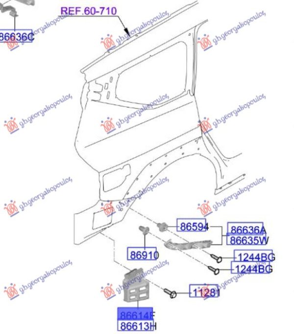REAR BUMPER SIDE BRACKET PLASTIC (O)