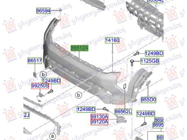 FRONT BUMPER UPPER (O)