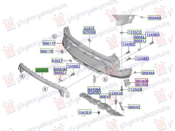 REAR BUMPER MOULDING (O)