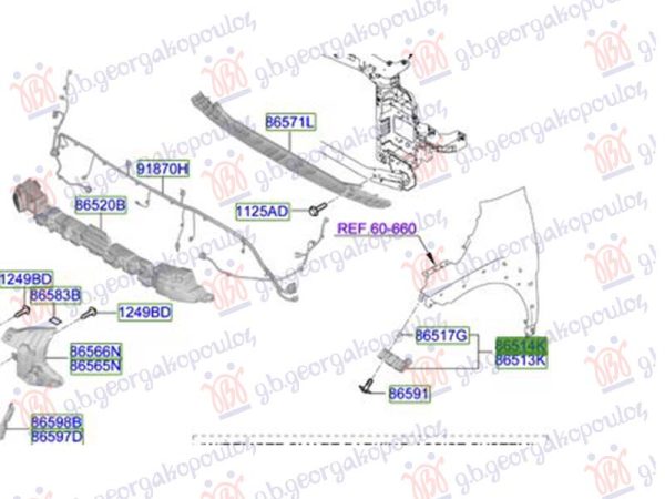 FRONT BUMPER SIDE BRACKET PLASTIC (O)