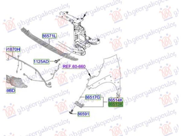 FRONT BUMPER SIDE BRACKET PLASTIC (O)