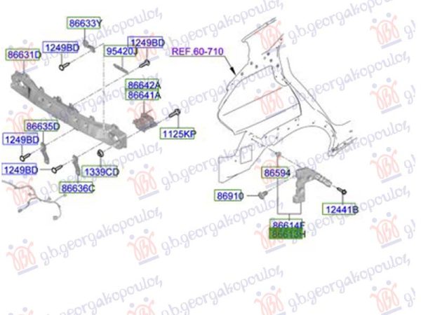 REAR BUMPER SIDE BRACKET PLASTIC (O)